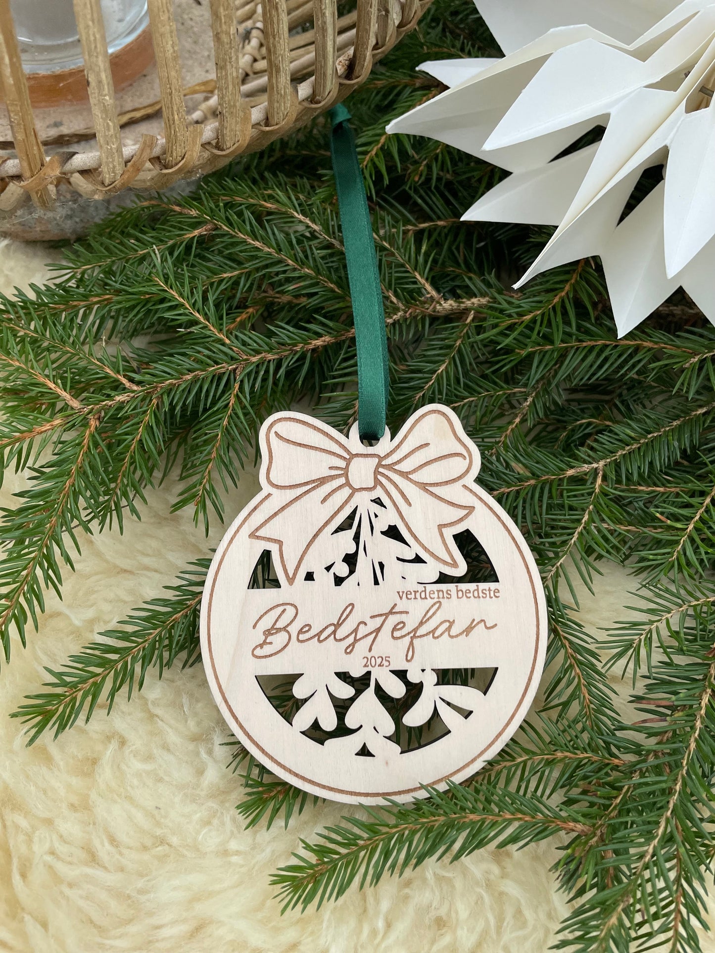 Julekugle med navn - verdens bedste Bedstefar