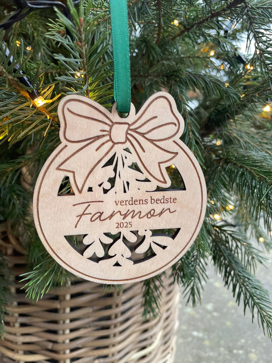 Julekugle med navn - Farmor