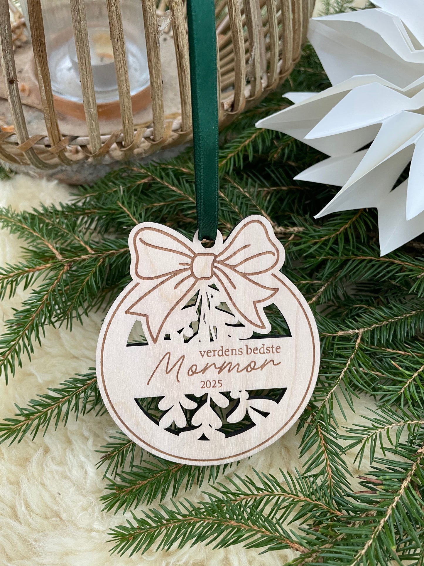 Julekugle med navn - verdens bedste Mormor