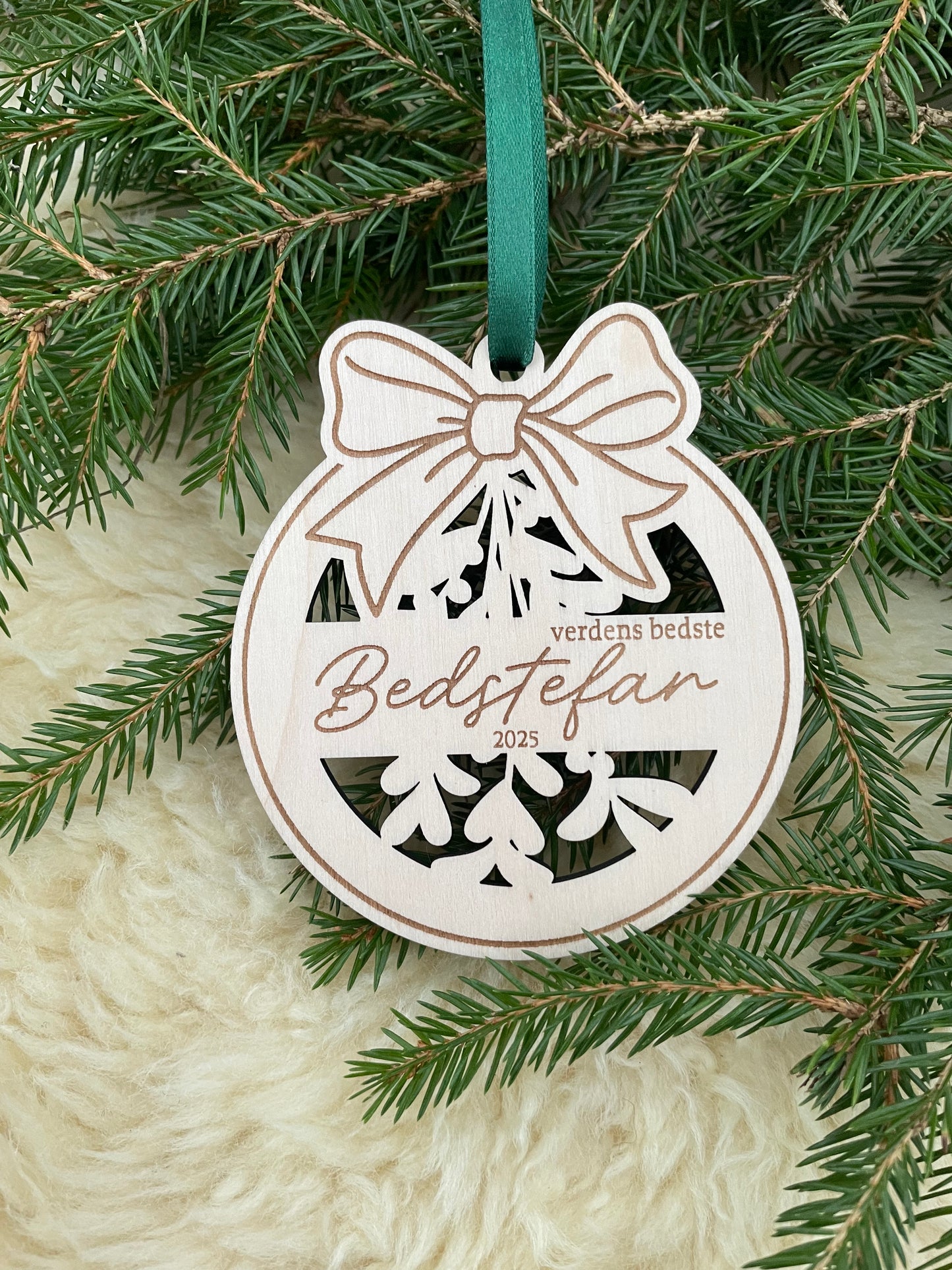 Julekugle med navn - verdens bedste Bedstefar