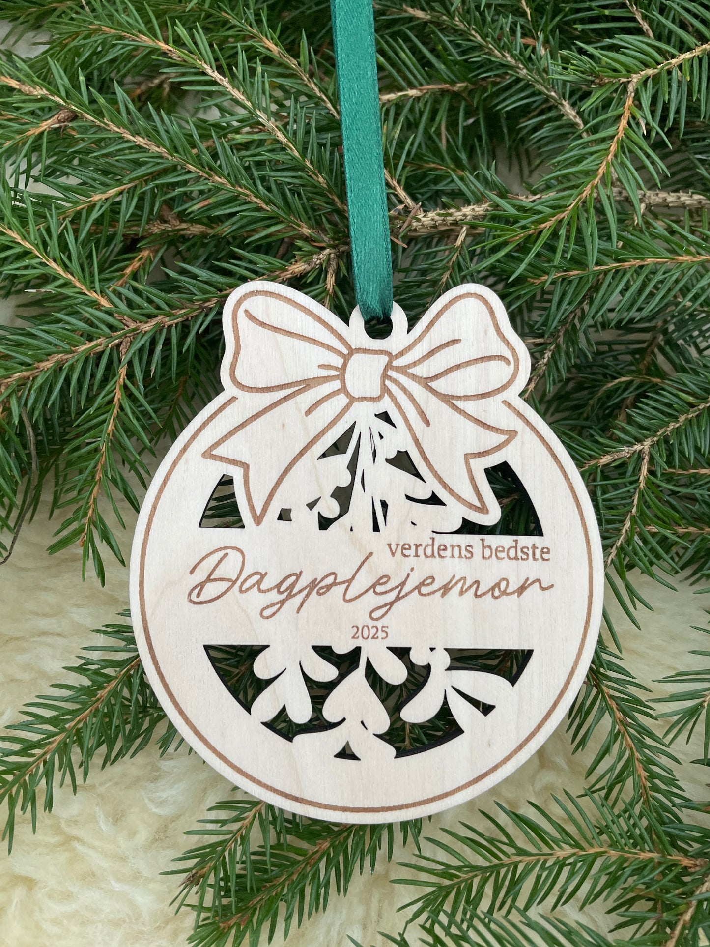 Julekugle med navn - verdens bedste Dagplejemor