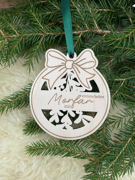 Julekugle med navn - verdens bedste Morfar