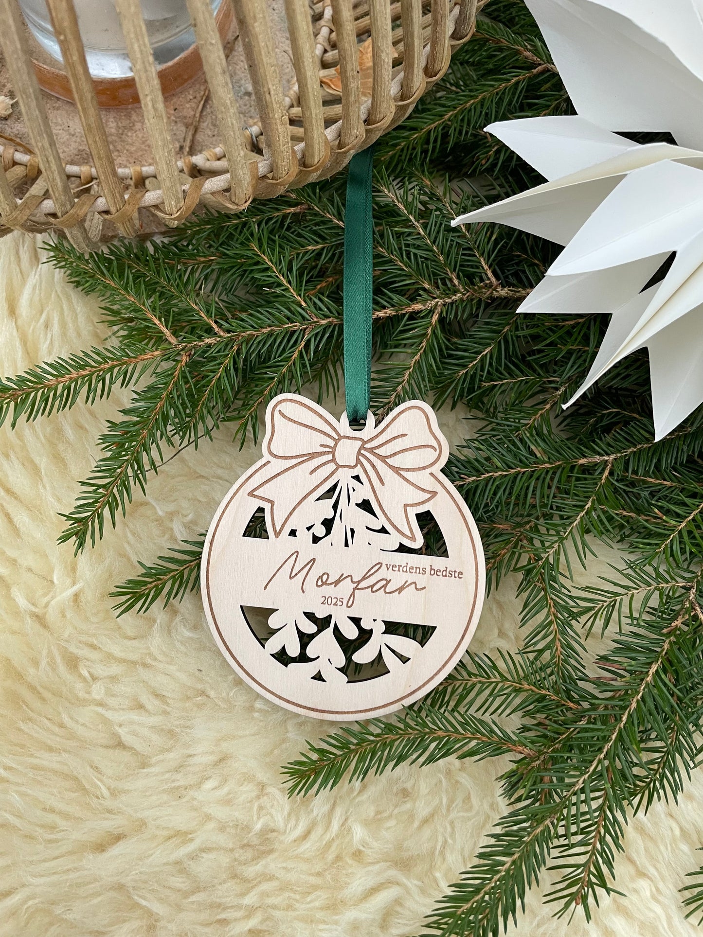 Julekugle med navn - verdens bedste Morfar