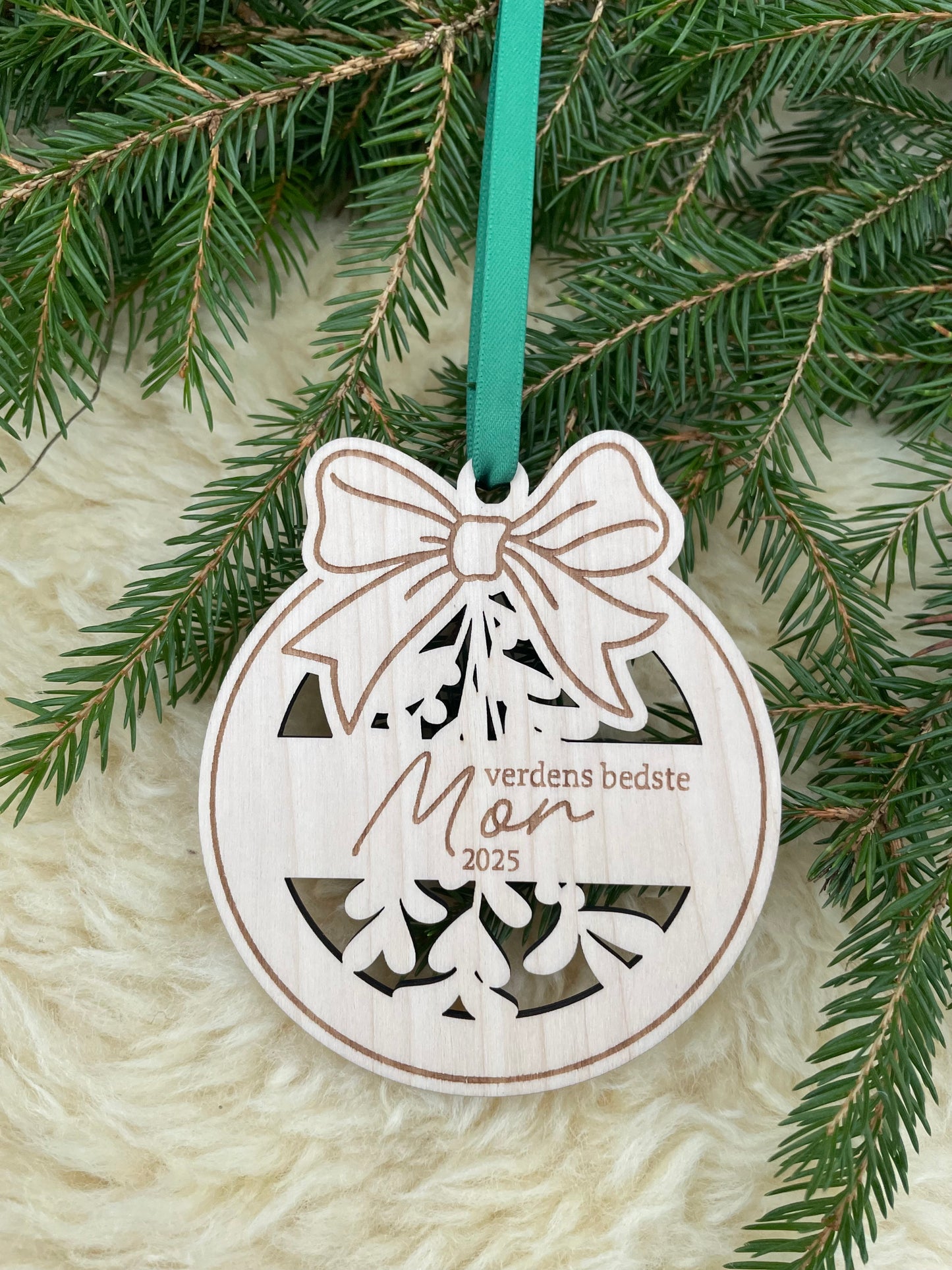 Julekugle med navn - verdens bedste Mor