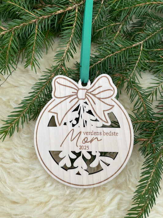 Julekugle med navn - verdens bedste Mor