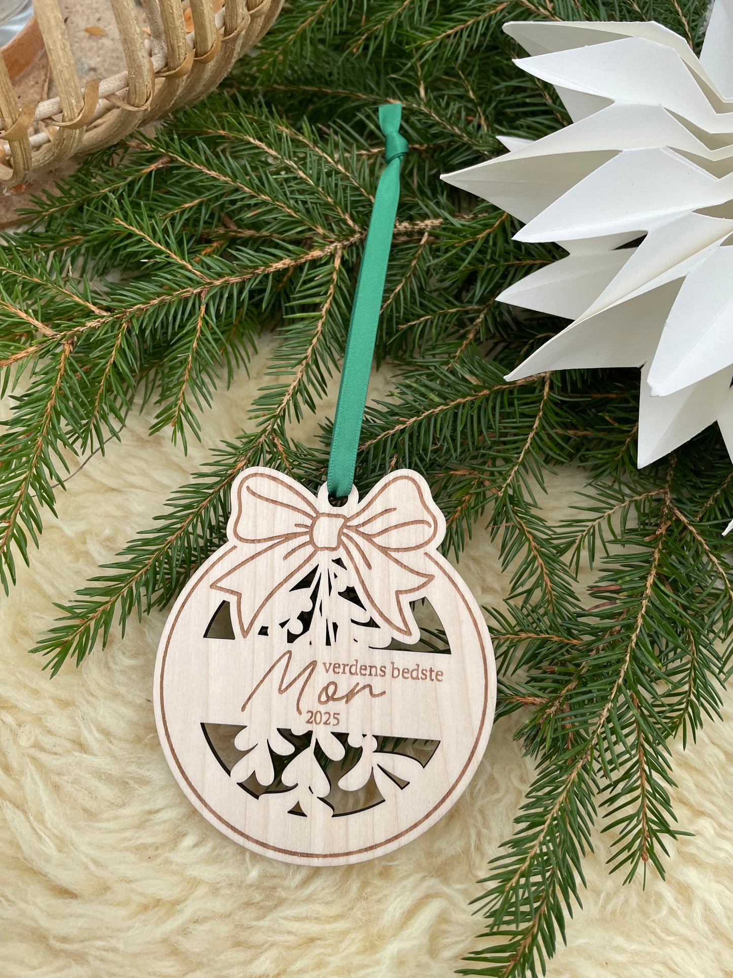 Julekugle med navn - verdens bedste Mor