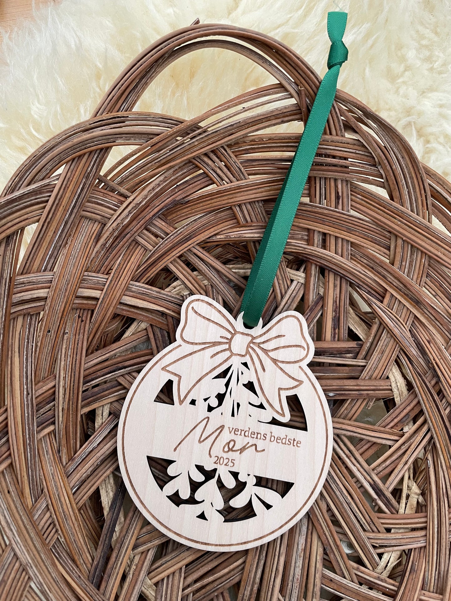 Julekugle med navn - verdens bedste Mor